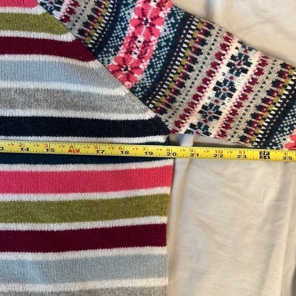 Tabitha Webb Woolblend Fairisle Rainbow Striped Pattern Sweater Size Large - Picture 8 of 10
